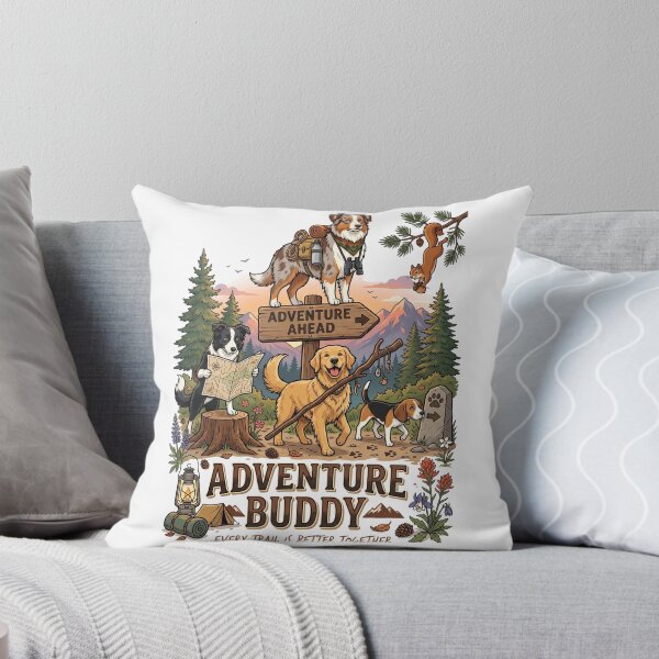 Item preview, Adventure Buddy | Hiking Dog Lover Design | Outdoor Adventure Dog Illustration | Nature Lifestyle Graphic designed and sold by SAJ Design Studio.