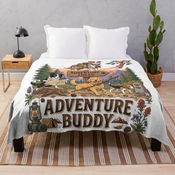 Item preview, Adventure Buddy | Hiking Dog Lover Design | Outdoor Adventure Dog Illustration | Nature Lifestyle Graphic designed and sold by SAJ Design Studio.