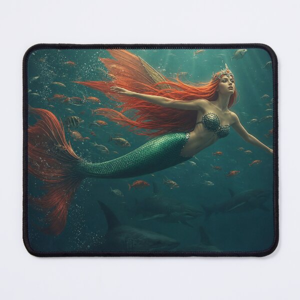 Item preview, Flame Haired Mermaid Goddess of the Deep designed and sold by WildWondersArt.