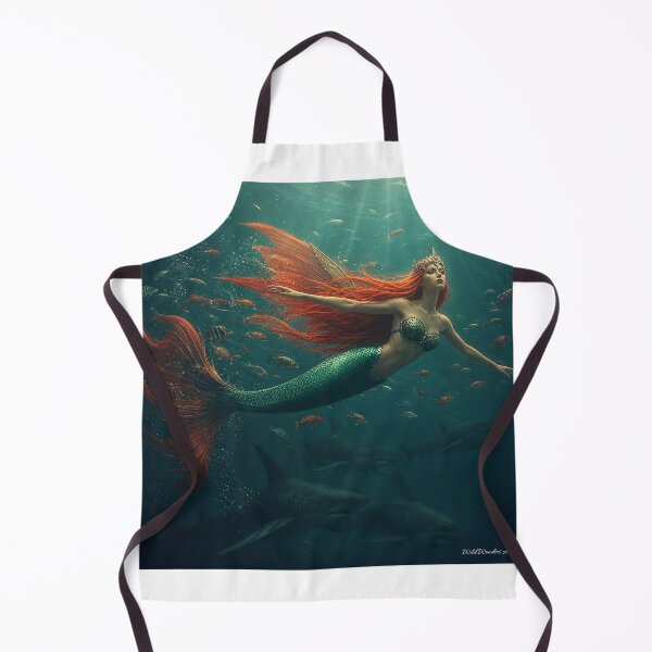 Item preview, Flame Haired Mermaid Goddess of the Deep designed and sold by WildWondersArt.