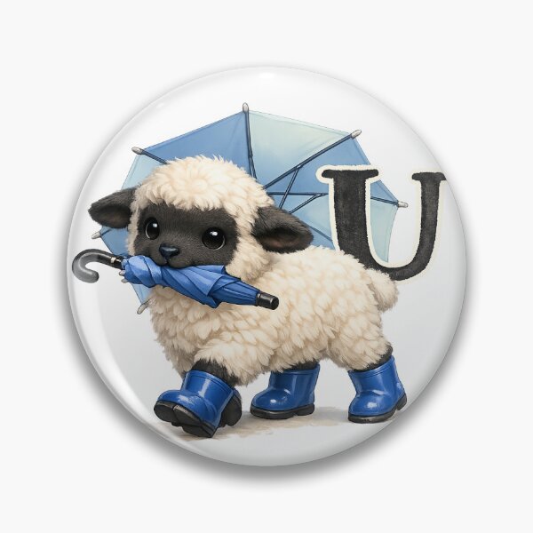 Item preview, Cute Lamb Alphabet Letter Art_U Illustration designed and sold by CottonLamb.