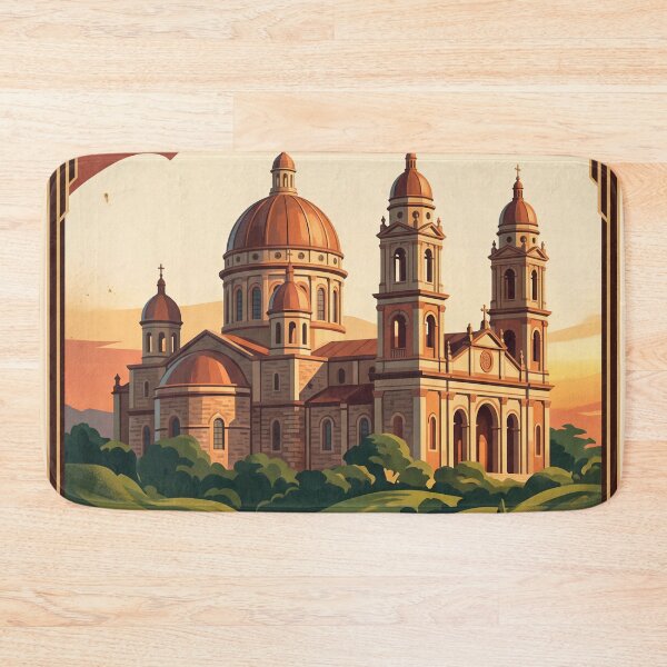 Item preview, Addis Ababa Ethiopia Vintage Travel Poster – Holy Trinity Cathedral & Highland Art designed and sold by Bomax121.