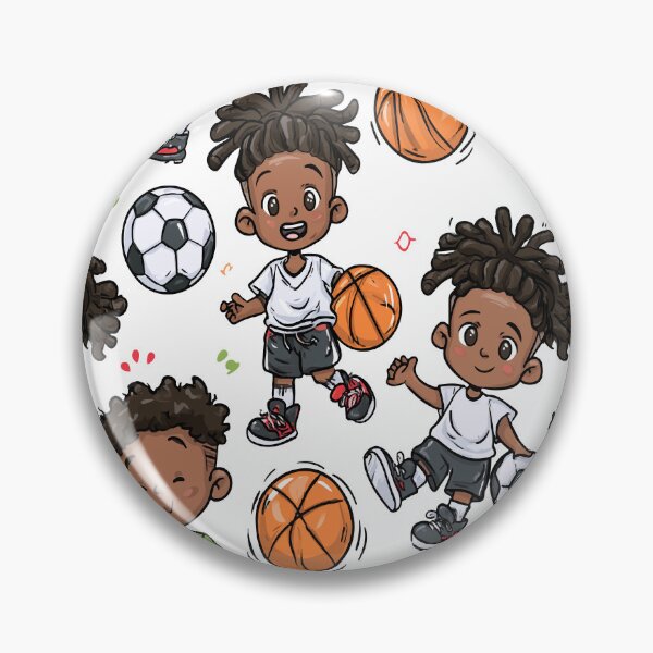 Item preview, Athletic Boys Basketball, Soccer And Locs Print Pattern designed and sold by RichardRags.