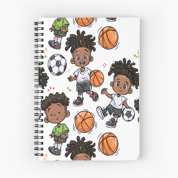 Item preview, Athletic Boys Basketball, Soccer And Locs Print Pattern designed and sold by RichardRags.