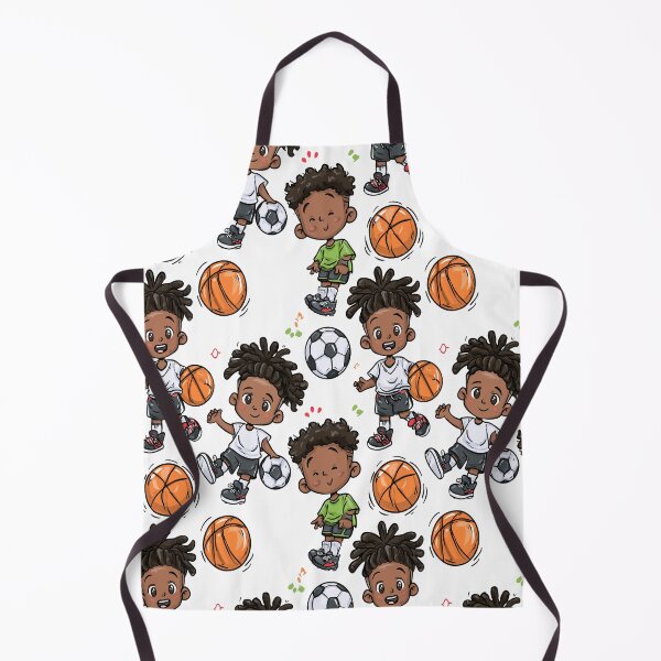 Item preview, Athletic Boys Basketball, Soccer And Locs Print Pattern designed and sold by RichardRags.
