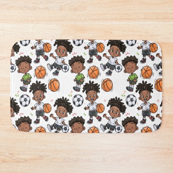 Item preview, Athletic Boys Basketball, Soccer And Locs Print Pattern designed and sold by RichardRags.