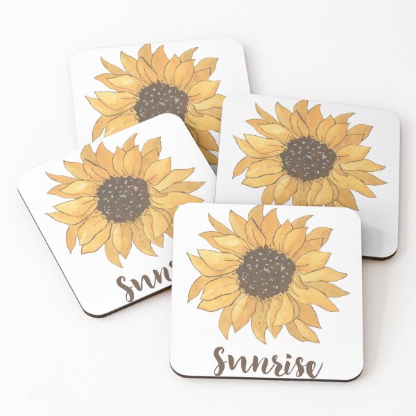 Item preview, sunflower watercolor floral illustration designed and sold by introvertarts.