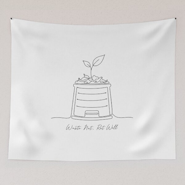 Item preview, Waste Not Rot Well Shirt, Minimalist Compost Bin Line Art Tee, Modern Composting Gift T-Shirt, Simple Garden Graphic Shirt designed and sold by TshirtsLabs.