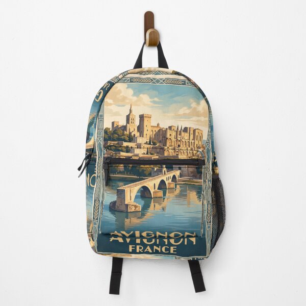 Item preview, Avignon France Vintage Travel Poster – Palais des Papes & Pont d’Avignon Art designed and sold by Bomax121.