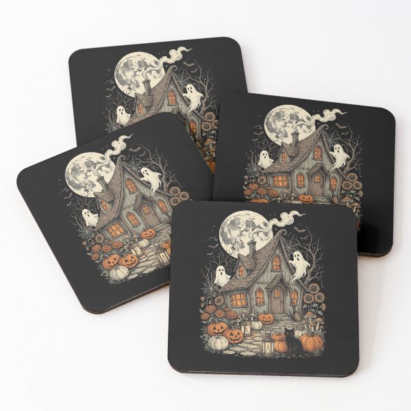 Item preview, Haunted Cottage Ghosts Black Cat designed and sold by Roy & Tiffany.
