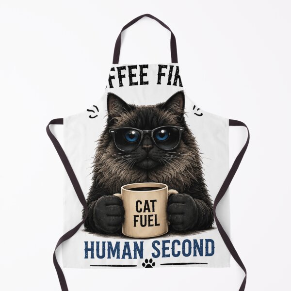 Item preview, Coffee First Human Second Funny Cat T-Shirt – Black Cat with Coffee Mug | Cat Lover Coffee Gift | Caffeine Humor Graphic Tee designed and sold by TeehMeow.