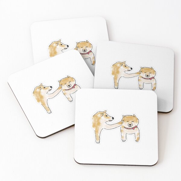 Item preview, Shiba Inu Poking Cheek Cute Dog Friendship Art designed and sold by raun.draw.