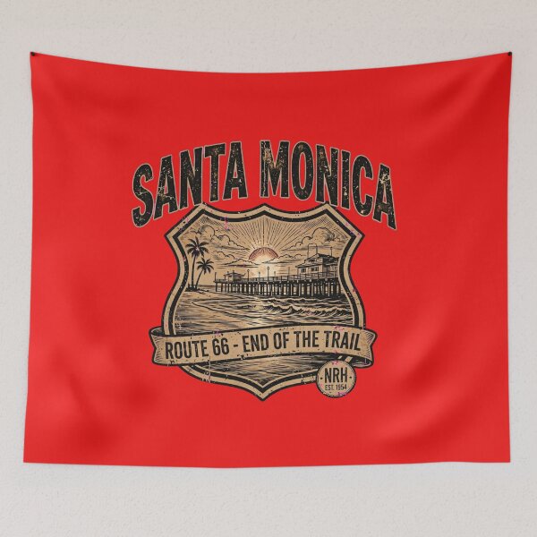 Item preview, Vintage Route 66 Santa Monica End of Trail Emblem designed and sold by Normandy Road Heritage.