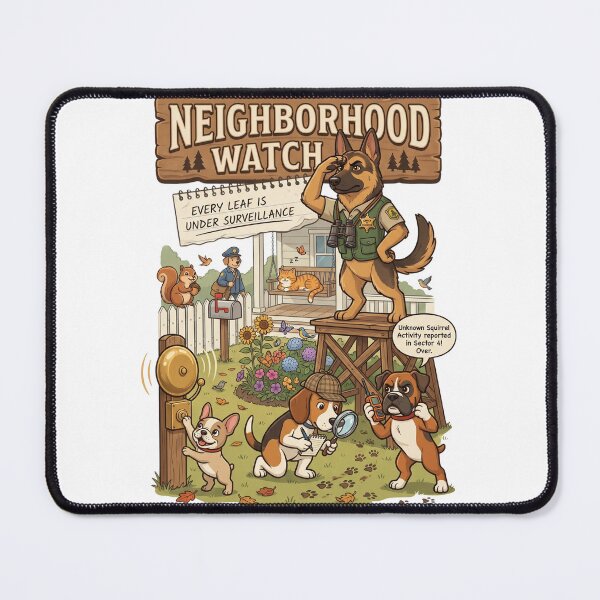 Item preview, Neighborhood Watch | Funny Dog Lover Design | German Shepherd Security Illustration | Pet Lifestyle Graphic designed and sold by SAJ Design Studio.