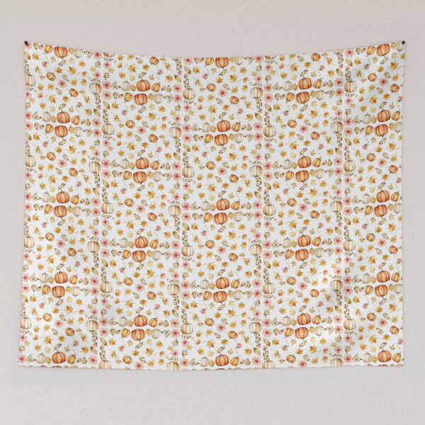 Item preview, Golden Autumn Pumpkin Pattern | Watercolor Fall Seamless Pattern | Botanical Halloween Illustration designed and sold by Nolmo.
