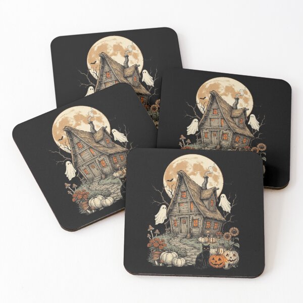 Item preview, Spooky Cottage Ghosts Pumpkin Field designed and sold by Roy & Tiffany.