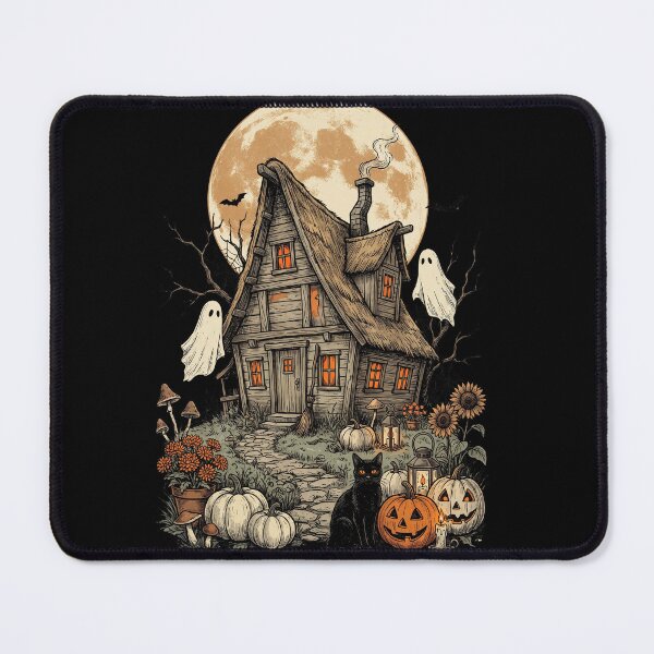 Item preview, Spooky Cottage Ghosts Pumpkin Field designed and sold by Roy & Tiffany.
