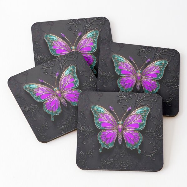 Item preview, Purple and Teal Gothic Butterfly 3D Jewel Design designed and sold by LuisWorks.