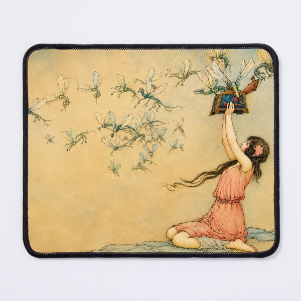 Item preview, Fairy Wall Art – Art Nouveau Pandora's Box Print for Whimsical Cottage Decor designed and sold by RickE.