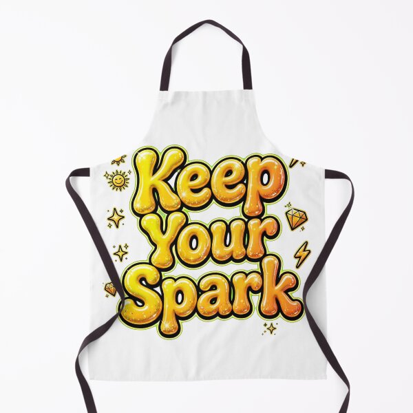 Item preview, Keep Your Spark Gold Glitter Yellow Orange Diamond Sun Retro Quote designed and sold by AuraVibesArts .