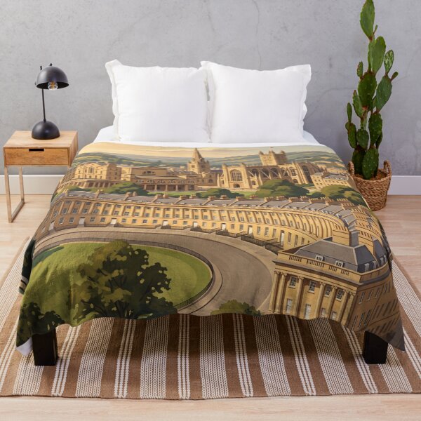 Item preview, Bath England Vintage Travel Poster – Royal Crescent & Bath Abbey Art designed and sold by Bomax121.