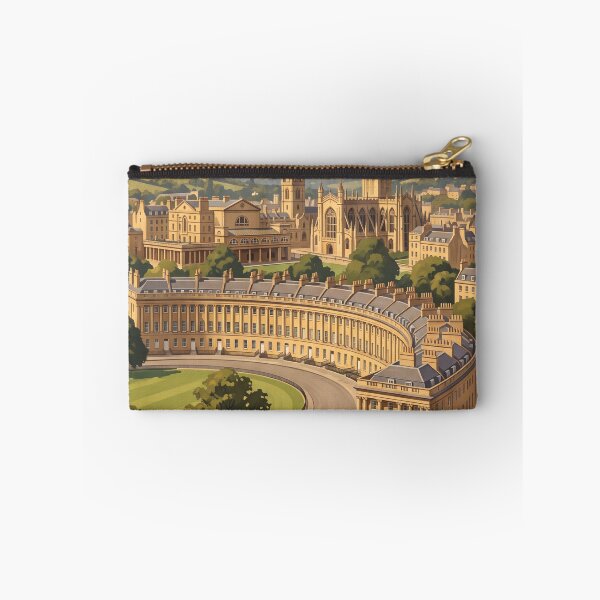 Item preview, Bath England Vintage Travel Poster – Royal Crescent & Bath Abbey Art designed and sold by Bomax121.