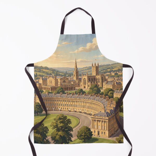 Item preview, Bath England Vintage Travel Poster – Royal Crescent & Bath Abbey Art designed and sold by Bomax121.