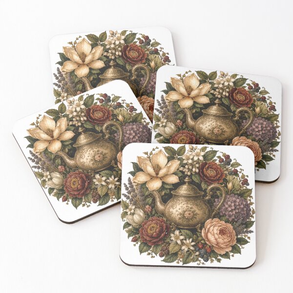 Item preview, Sticker - Decal - T-shirt: Vintage Floral Teapot Elegance designed and sold by ForeverPrintsOK.