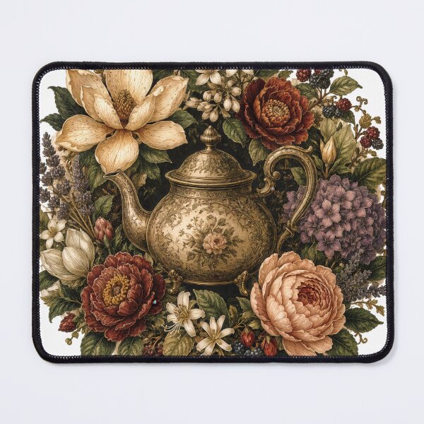 Item preview, Sticker - Decal - T-shirt: Vintage Floral Teapot Elegance designed and sold by ForeverPrintsOK.
