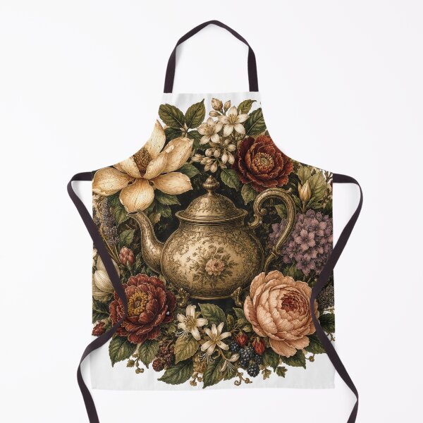Item preview, Sticker - Decal - T-shirt: Vintage Floral Teapot Elegance designed and sold by ForeverPrintsOK.