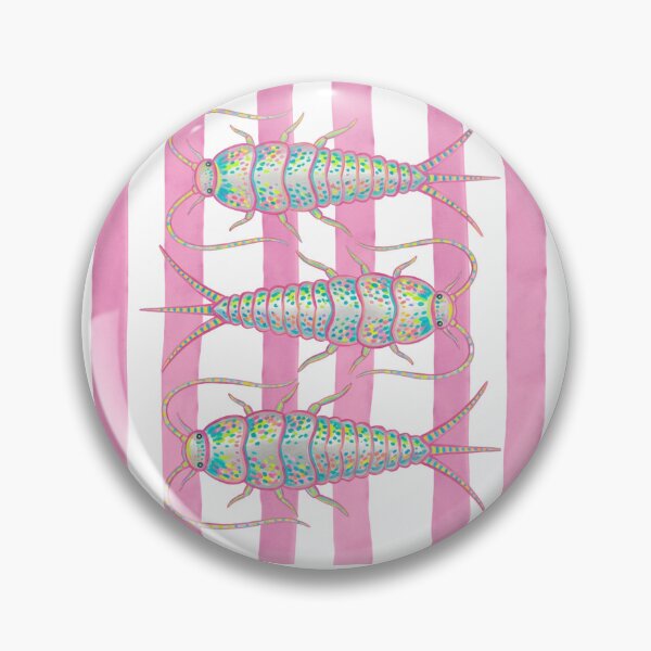 Item preview, Colorful Silverfish Bugs on Pink Stripes designed and sold by GaflariDesign.