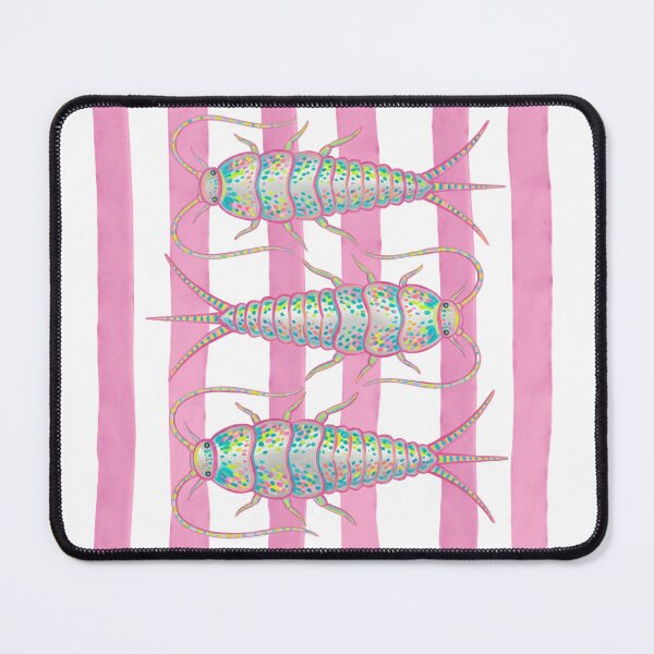 Item preview, Colorful Silverfish Bugs on Pink Stripes designed and sold by GaflariDesign.