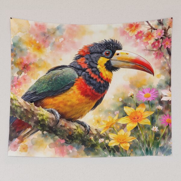 Item preview, Colorful Toucan in Spring Blossoms designed and sold by cuprum.