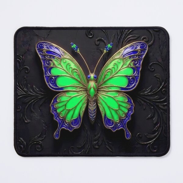 Item preview, Green and Sapphire Blue Gothic Butterfly 3D Jewel Design designed and sold by LuisWorks.
