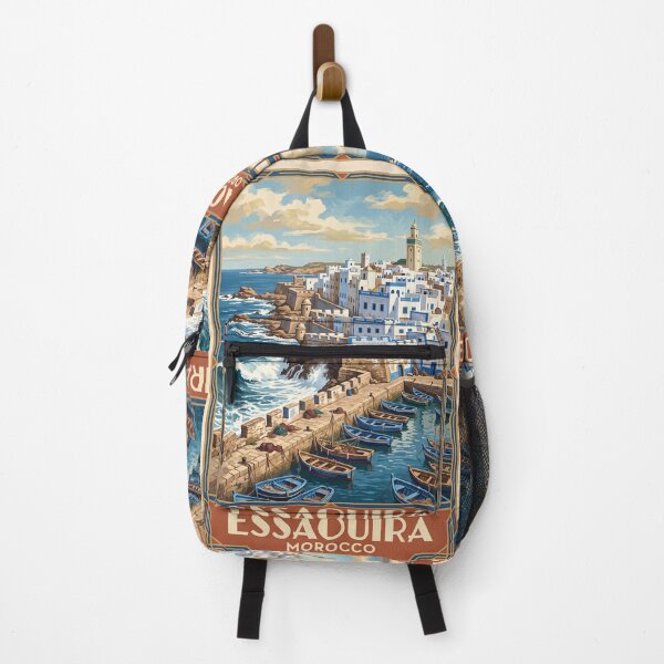 Item preview, Essaouira Morocco Vintage Travel Art – Medina Ramparts & Fishing Port designed and sold by Bomax121.