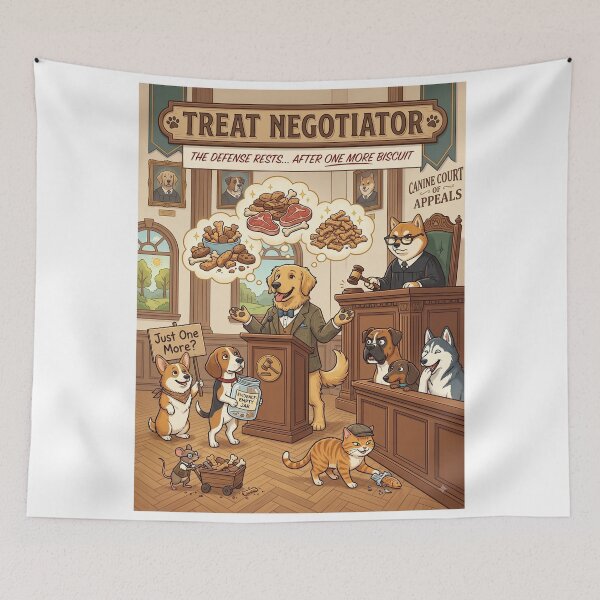 Item preview, Treat Negotiator | Funny Dog Lover Design | Courtroom Dog Illustration | Premium Pet Lifestyle Graphic designed and sold by SAJ Design Studio.