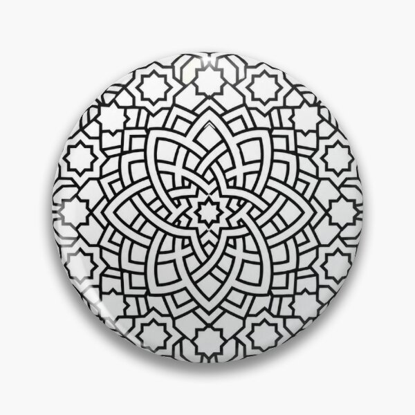 Item preview, Minimalist Persian Infinity Lattice | Islamic Geometric Pattern | Black & White Vector designed and sold by DesertInkArt.