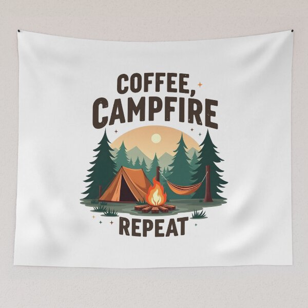 Item preview, Coffee, Campfire, Repeat designed and sold by SafariCreativeD.