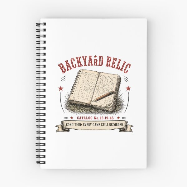 Item preview, Backyard Relic Scorebook | Vintage Baseball Scorekeeping T-Shirt designed and sold by Mikoff04-arts.