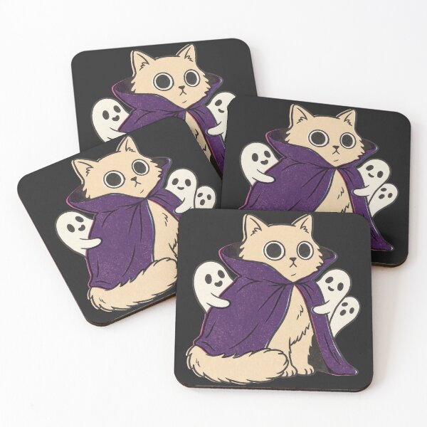 Item preview, Ghostly Cat in Purple Witch Cape designed and sold by MewSpooky.