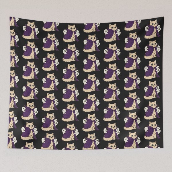 Item preview, Ghostly Cat in Purple Witch Cape designed and sold by MewSpooky.
