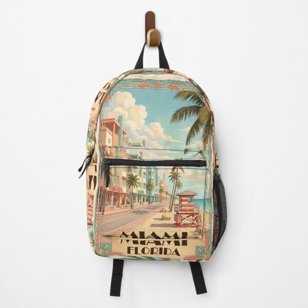 Item preview, Miami Florida Vintage Travel Art – South Beach, Ocean Drive & Art Deco designed and sold by Bomax121.