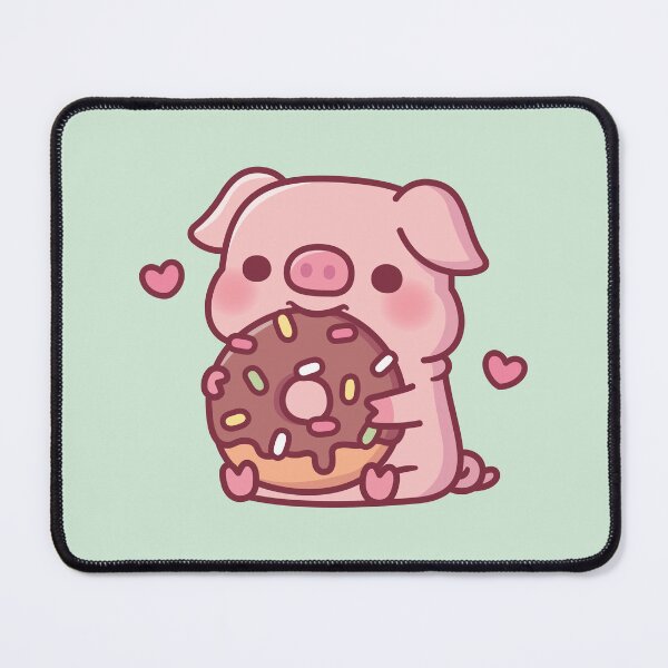 Item preview, Cute Pig Munching On Chocolate Donut With Sprinkles designed and sold by rustydoodle.