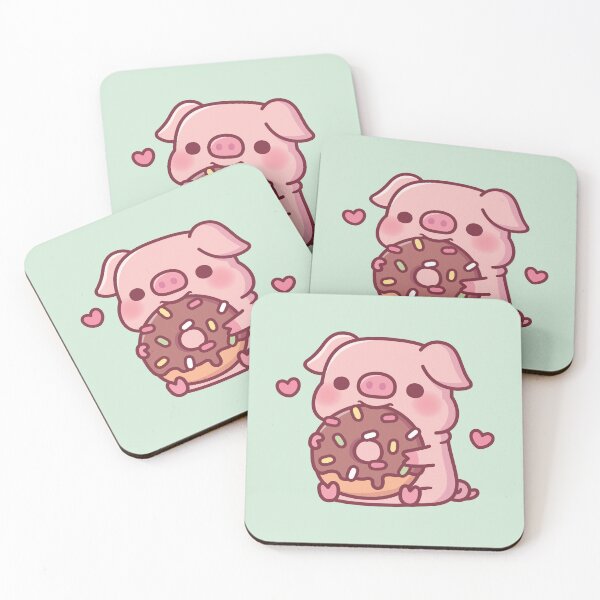 Item preview, Cute Pig Munching On Chocolate Donut With Sprinkles designed and sold by rustydoodle.