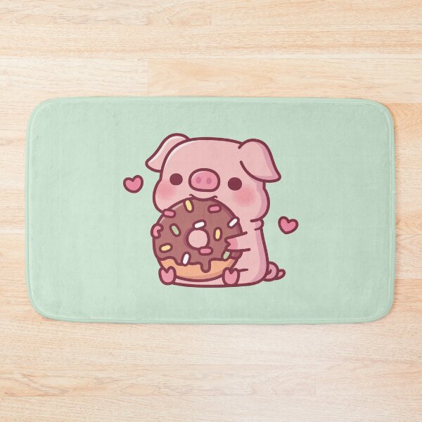 Item preview, Cute Pig Munching On Chocolate Donut With Sprinkles designed and sold by rustydoodle.