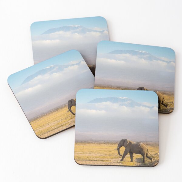 Item preview, African Elephant Crossing the Savannah Below Mount Kilimanjaro designed and sold by OlaniPictures.