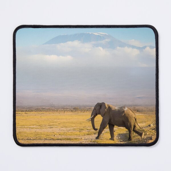 Item preview, African Elephant Crossing the Savannah Below Mount Kilimanjaro designed and sold by OlaniPictures.