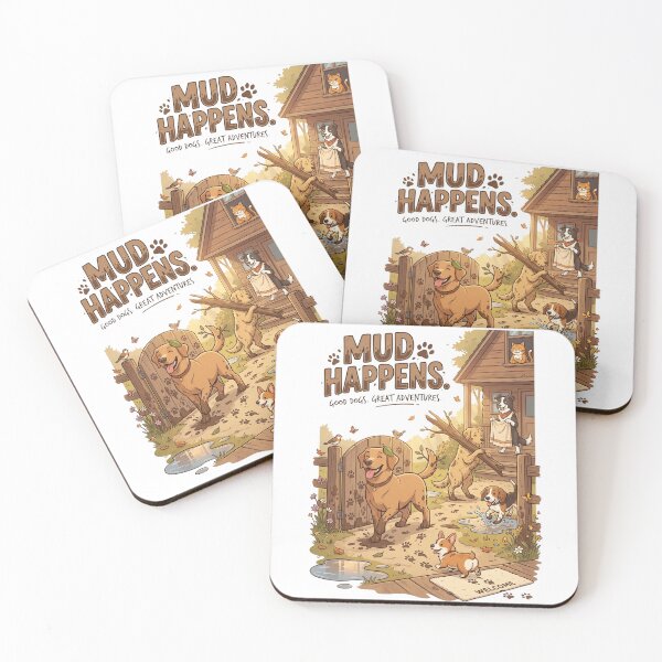 Item preview, Mud Happens | Funny Dog Lover Design | Outdoor Adventure Dog Illustration | Premium Pet Graphic designed and sold by SAJ Design Studio.