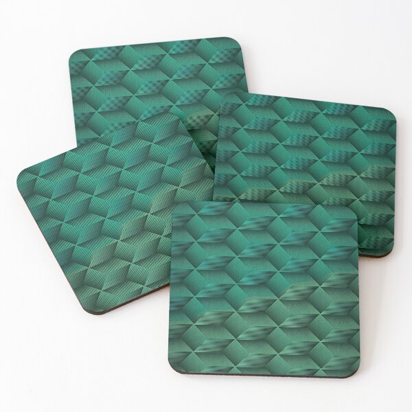 Item preview, Geometric Pattern with Textured Diamond Shapes in Varying Shades of Deep Teal and Aqua Green designed and sold by Matt_Smith.