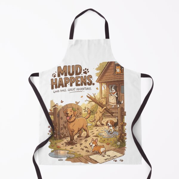 Item preview, Mud Happens | Funny Dog Lover Design | Outdoor Adventure Dog Illustration | Premium Pet Graphic designed and sold by SAJ Design Studio.